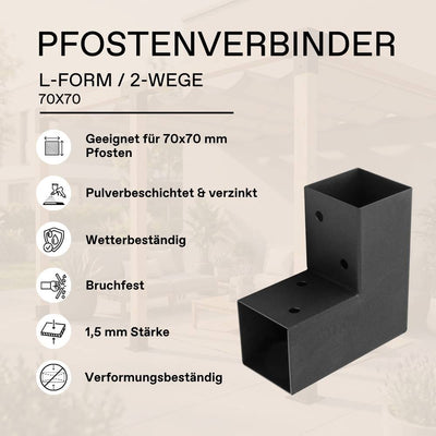 Conector de poste 70x70 mm