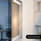 Estor exterior para ventanas | Pantalla de privacidad blanca | Ancho ajustable | Instalación sin taladros