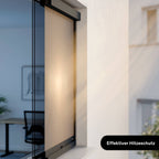 Persiana exterior enrollable para ventanas | Gris translúcida | Ancho ajustable | Instalación sin taladros
