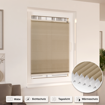 Persiana plisada de nido de abeja | Privacidad y luz natural