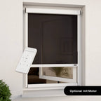 Persiana exterior enrollable para ventanas | Blanca translúcida | Ancho ajustable | Instalación sin taladros